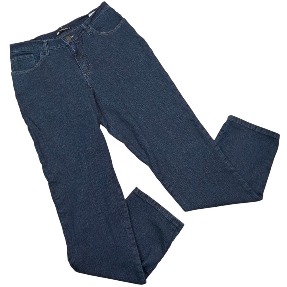 Lee Jeans Women's Size 6 Medium Dark Wash Blue Denim Classic Straight Leg Pants